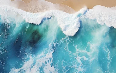  Symphony of Nature's Power: Aerial View of a Majestic Wave Crashing Ashore, Generative Ai © Flowstudio