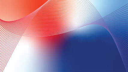 blue white red flag abstract tech wavy lines background 