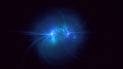 3D rendering abstract multicolor supernova fractal light background