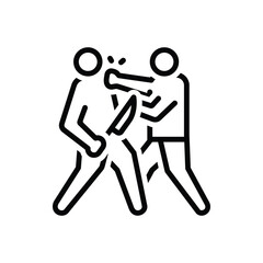 Black line icon for defense 