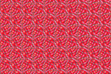 Pattern with geometric ornament pattern design. red and pink curved and straight intersecting stripes, linear with thin curved lines and scrolls, ornaments pattern.