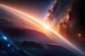 Obraz na płótnie Canvas aurora borealis in the space