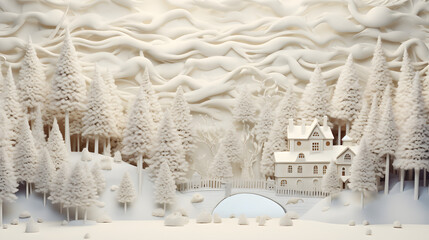  Vintage Winter Village: Snowy Christmas Delight - AI-Generated