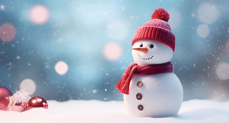 Cheerful Snowman in a Winter Wonderland - AI-Generated