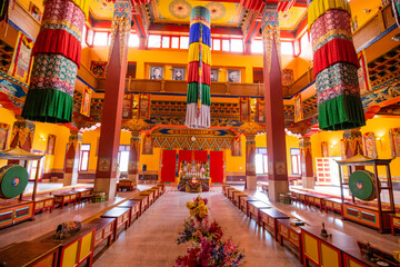 Dechen Choekhor Buddhist Monastery, Kullu - obrazy, fototapety, plakaty
