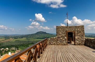 View of Balaton uplands from ruins of Szigliget medieval castle - obrazy, fototapety, plakaty