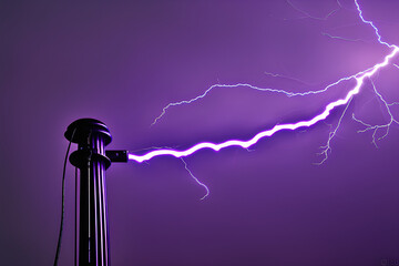 Purple lightning rod - obrazy, fototapety, plakaty
