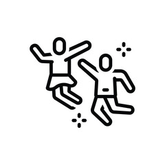 Black line icon for children 