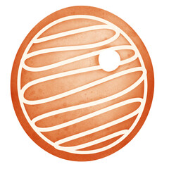 Watercolor Hand Drawn Gingerbread Alphabet Christmas Clip Art