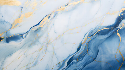 Blue marble texture background with gold veins