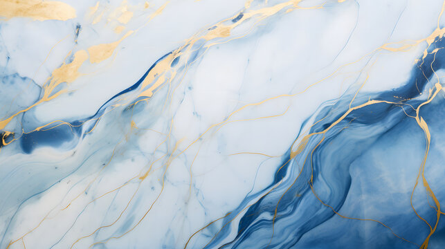 Blue marble textured background with gold veins © jxvxnism