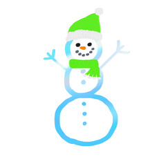 Snowman with green hat