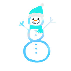 Snowman with light blue hat (Christmas)