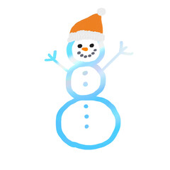 Snowman with orange hat (Christmas)