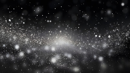 Fototapeta premium silver sparkle particles on black background