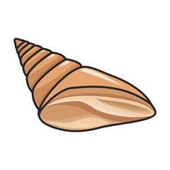 Shell sea vector color icon. Vector illustration sea shell on white background. Isolated color illustration icon of seashell.