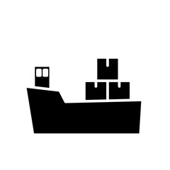 cargo ship glyph icon