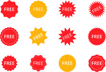free icon sign button or labels and badges vector