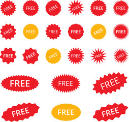 free icon sign button or labels and badges vector