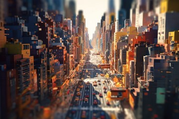 the essence of a bustling cityscape Generative Ai