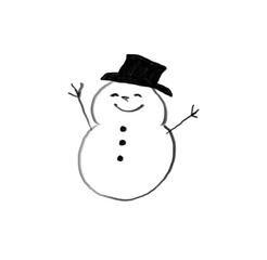 Cute snowman with hat (hand painted)