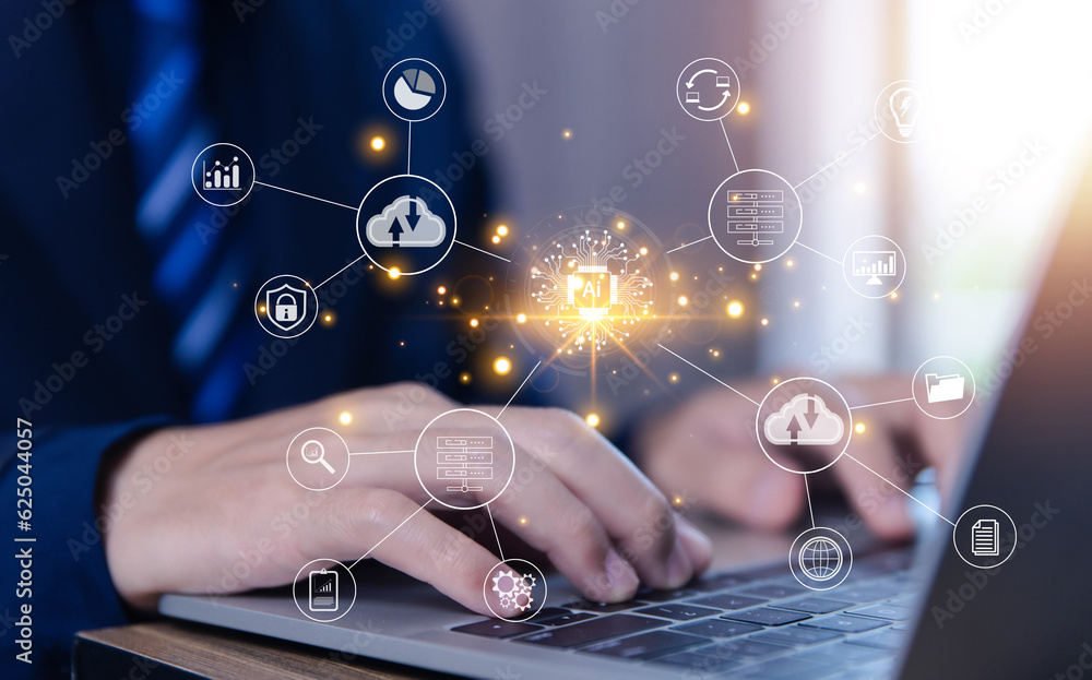 Poster ai digital transformation change management management of global big data cloud technology