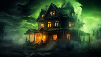 Fototapeta na wymiar night scary house