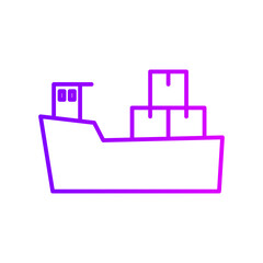 cargo ship gradient icon