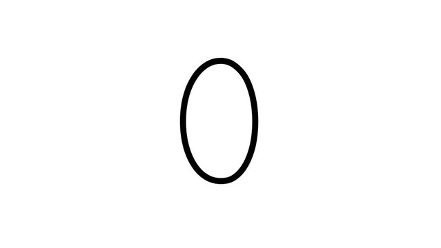 O letter big writing cartoon animation. Compatibile part of alphabet serie. Handwriting educational style for children. Good for education movies, presentation, learning alphabet, etc...