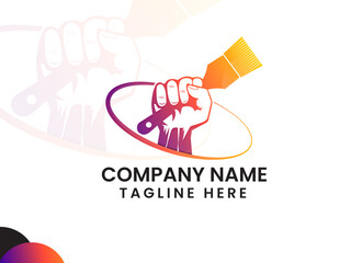 Color logo. Painting logo. Home painting. Colorful. Business. Finance. Hand paint. Color shop. Creative desgin. Premium template. Hand brash logo