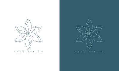 Leaf logo design modern minimal symbol template
