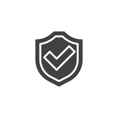Shield with check mark vector icon