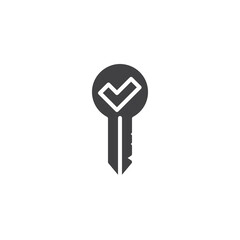 Password key protected vector icon