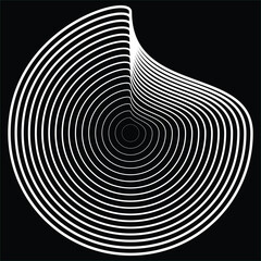 Lines in Circle Form . Spiral Vector Illustration .Technology round. Wave Logo . Design element . Abstract Geometric shape .