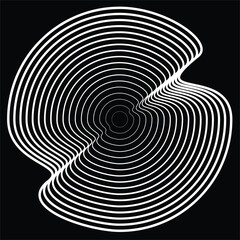 Lines in Circle Form . Spiral Vector Illustration .Technology round. Wave Logo . Design element . Abstract Geometric shape .