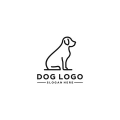 simple dog logo template in white background
