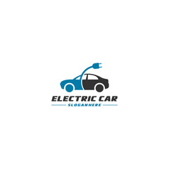 electric car logo template in white background