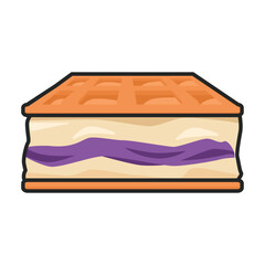 Waffle with bubble vector icon.Color vector icon isolated on white background waffle with bubble.