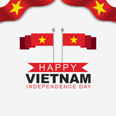 Happy Vietnam Independence Day September 2th Celebration Vector Design Illustration. Template for Poster, Banner, Greeting Card