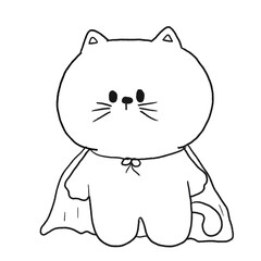 Halloween Cat hand drawn