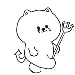 Halloween Cat hand drawn