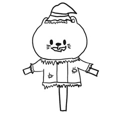 Halloween Cat hand drawn