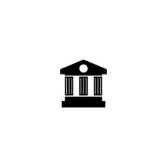 Simple black Bank building icon isolated on white background