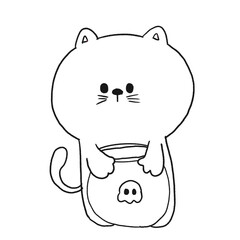 Halloween Cat hand drawn