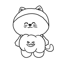 Halloween Cat hand drawn