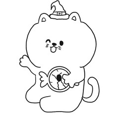 Halloween Cat hand drawn