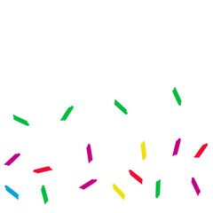 Color Confetti Top Vector White Background.