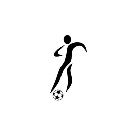 Fototapeta na wymiar Football ball silhouette
