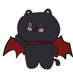 Obraz premium HALLOWEEN Back CAT 