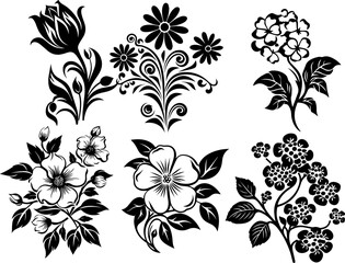 Silhouette flower plant vector images